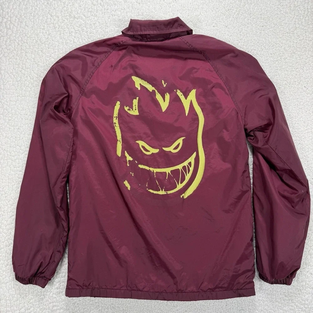 Spitfire Coach Jacket Men's M Burgundy Bighead Skate Streetwear‎ Y2K Windbreaker